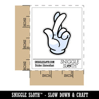Gloved Cartoon Hand Crossed Fingers Good Luck
