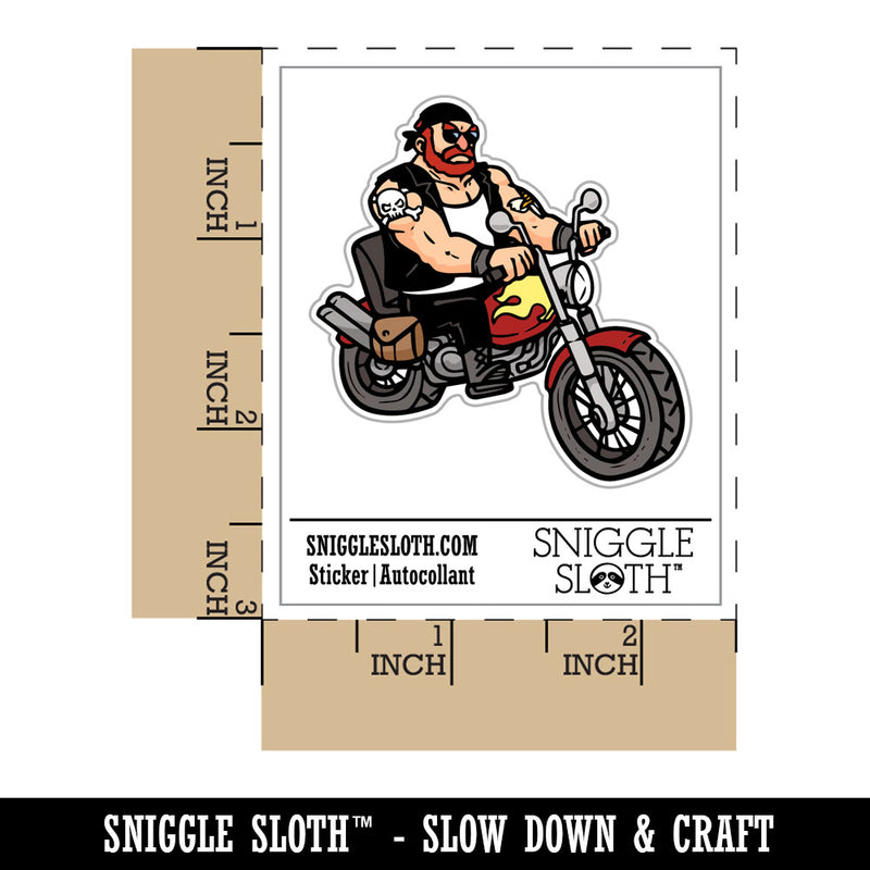 Gruff Tough Manly Biker on Motorcycle Bike