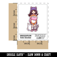 Kawaii Cat Girl with Cats
