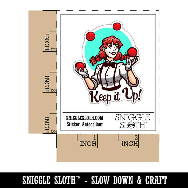 Keep It Up Encouraging Juggling Clown Woman