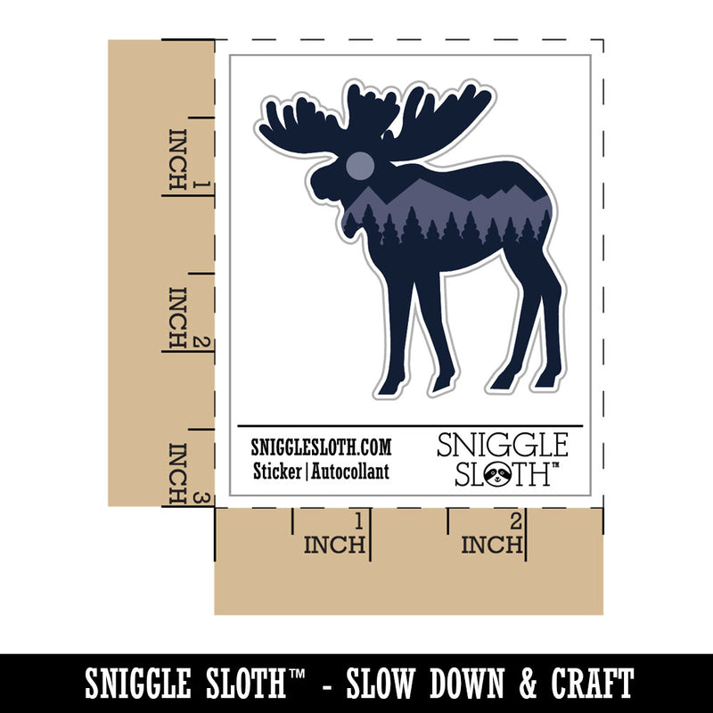 Mountain Scene Moose Silhouette