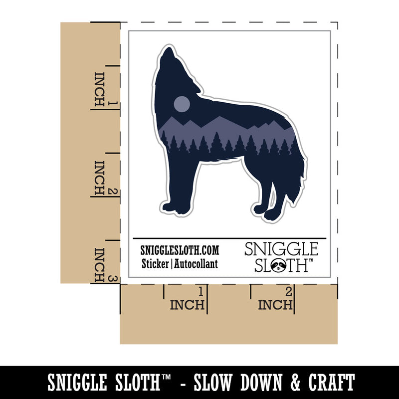 Mountain Scene Wolf Silhouette