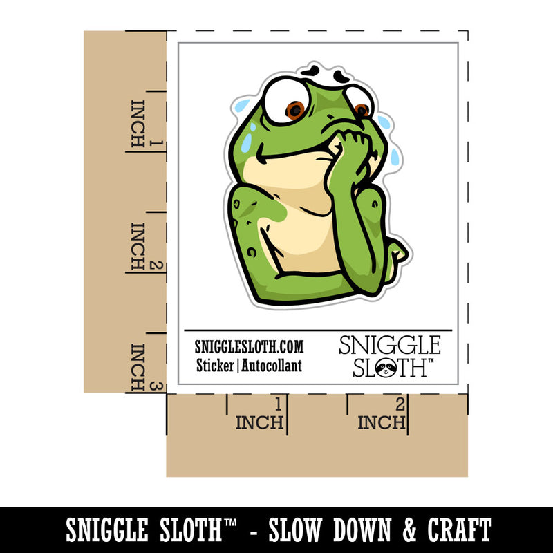 Nervous Scared Sweating Frog Biting Fingernails