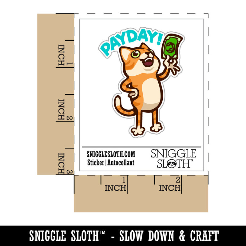Payday Cat With Money Dollar Bill