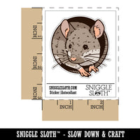 Realistic House Mouse Peeking Through Hole Rodent