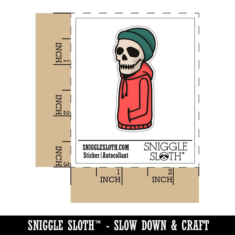 Skeleton Skull in Hoodie and Beanie