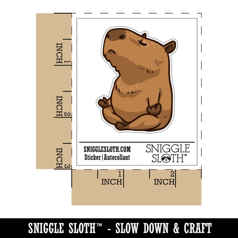 Zen Meditating Capybara Cartoon Rodent