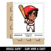 Water Bottle Sticker Set Baseball Boy Batter with Bat Chibi Sports Cute Waterproof Vinyl Stickers Pack Decal, Skateboard, Laptop, Car, Window, Bumper - 5 Pack