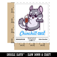 Water Bottle Sticker Set Cool Chinchilla Chill Out Cartoon Cute Waterproof Vinyl Stickers Pack Decal, Skateboard, Laptop, Car, Window, Bumper - 5 Pack