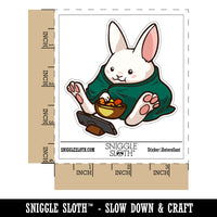 Water Bottle Sticker Set Cozy Bunny Rabbit Eating Snacks Watching Shows Cute Waterproof Vinyl Stickers Pack Decal, Skateboard, Laptop, Car, Window, Bumper - 5 Pack