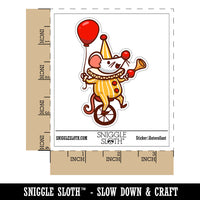 Water Bottle Sticker Set Cute Circus Mouse Unicycle Balloon Horn Cute Waterproof Vinyl Stickers Pack Decal, Skateboard, Laptop, Car, Window, Bumper - 5 Pack