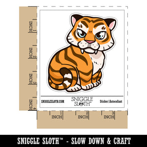 Water Bottle Sticker Set Cute Tiger Cub Kitten Cat Stripes Cute Waterproof Vinyl Stickers Pack Decal, Skateboard, Laptop, Car, Window, Bumper - 5 Pack