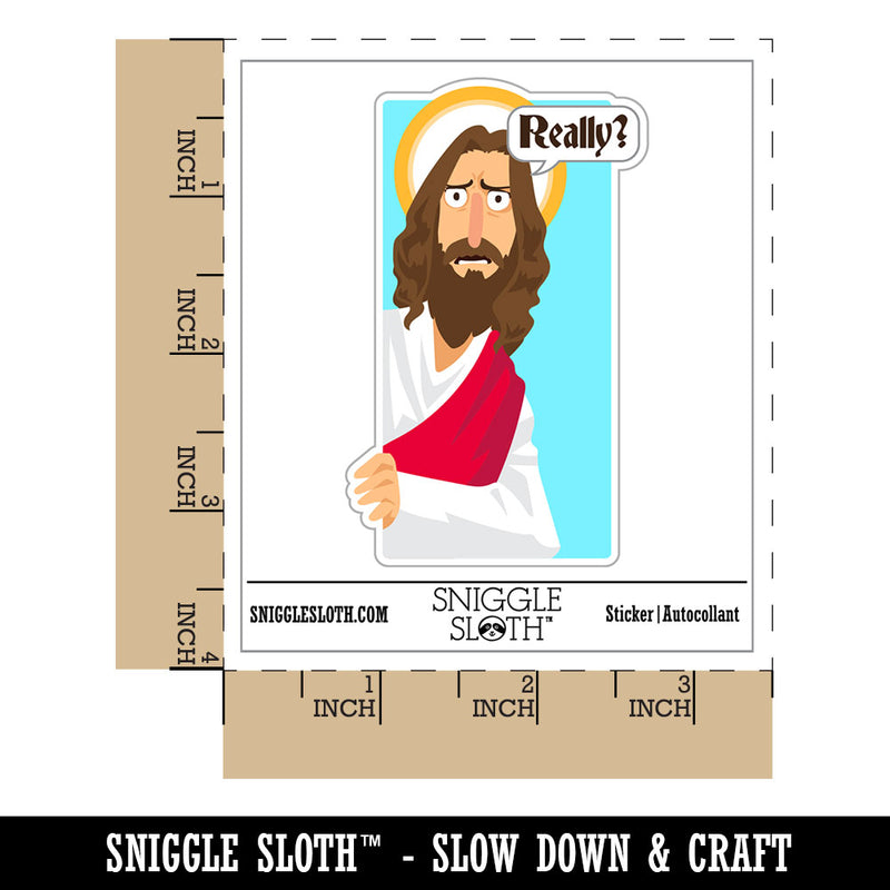 Water Bottle Sticker Set Disappointed Jesus Really Questioning Funny Cute Waterproof Vinyl Stickers Pack Decal, Skateboard, Laptop, Car, Window, Bumper - 5 Pack