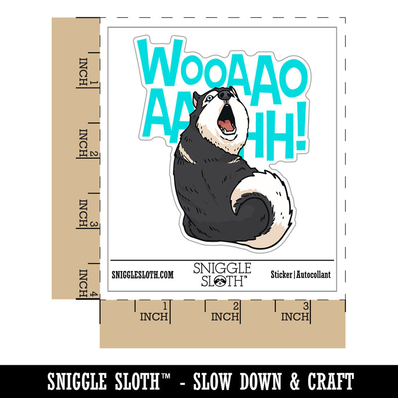 Water Bottle Sticker Set Dramatic Siberian Husky Dog Screaming Howling Cute Waterproof Vinyl Stickers Pack Decal, Skateboard, Laptop, Car, Window, Bumper - 5 Pack