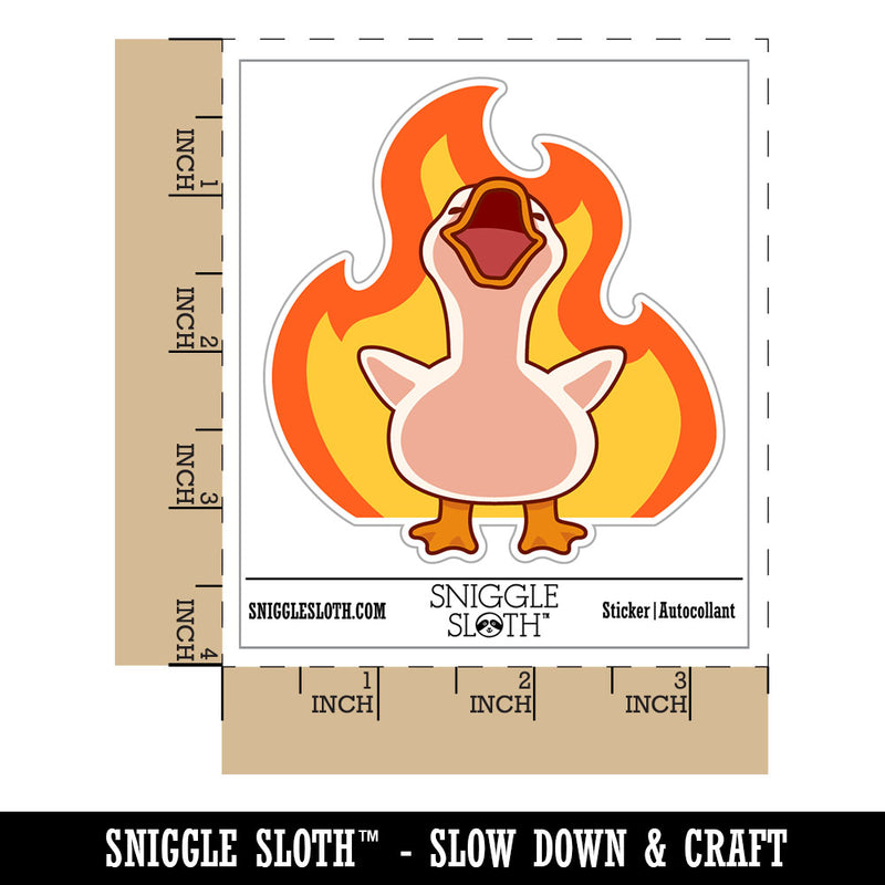 Water Bottle Sticker Set Evil Goose Laughing Fire Funny Cackle Villain Cute Waterproof Vinyl Stickers Pack Decal, Skateboard, Laptop, Car, Window, Bumper - 5 Pack