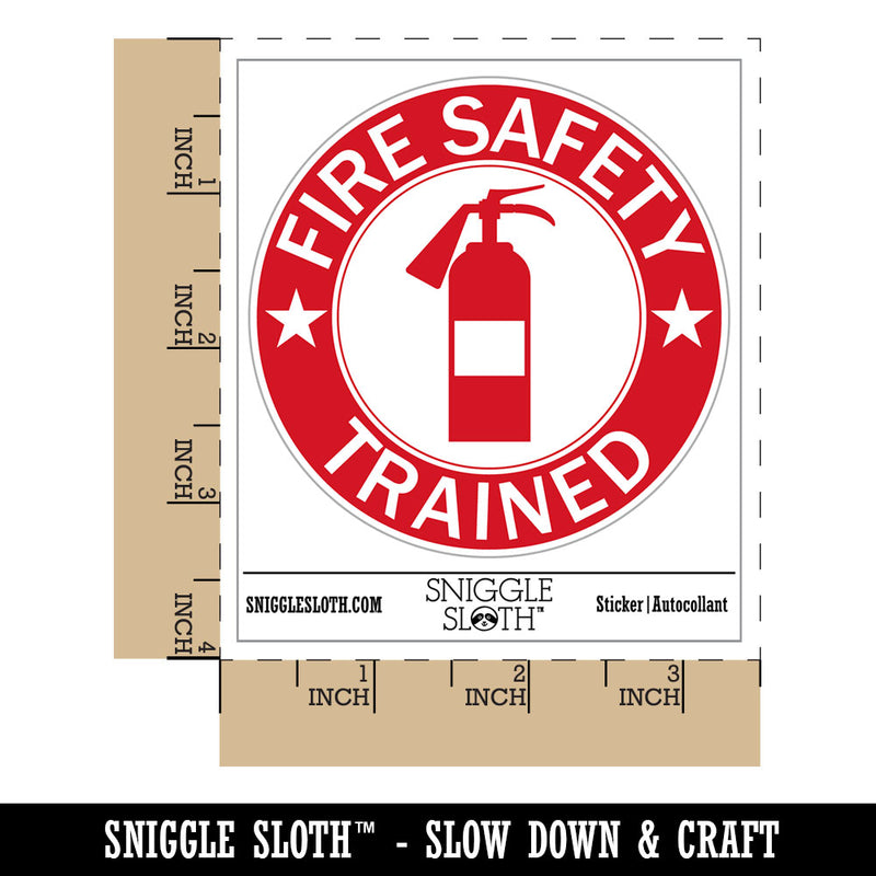Water Bottle Sticker Set Fire Safety Trained Extinguisher Sign Cute Waterproof Vinyl Stickers Pack Decal, Skateboard, Laptop, Car, Window, Bumper - 5 Pack
