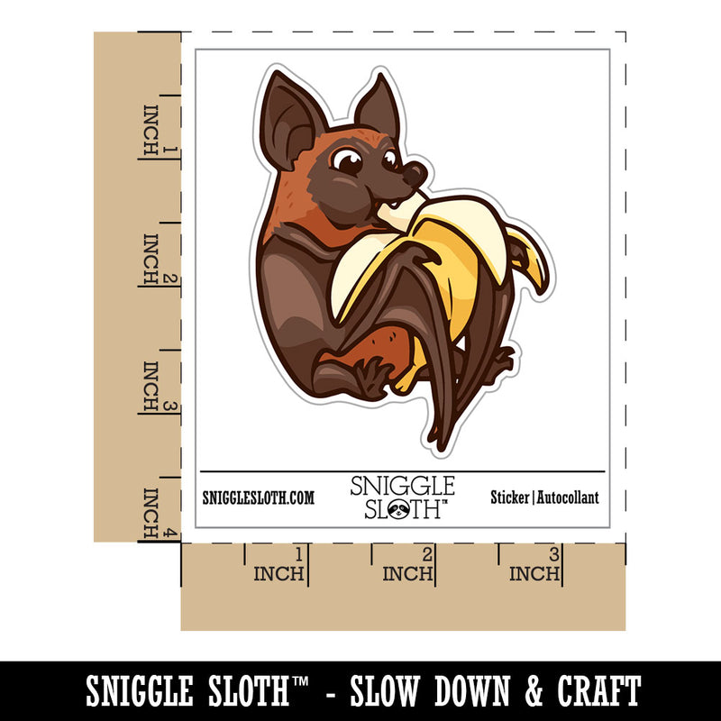 Water Bottle Sticker Set Fruit Bat Eating Banana Cute Waterproof Vinyl Stickers Pack Decal, Skateboard, Laptop, Car, Window, Bumper - 5 Pack
