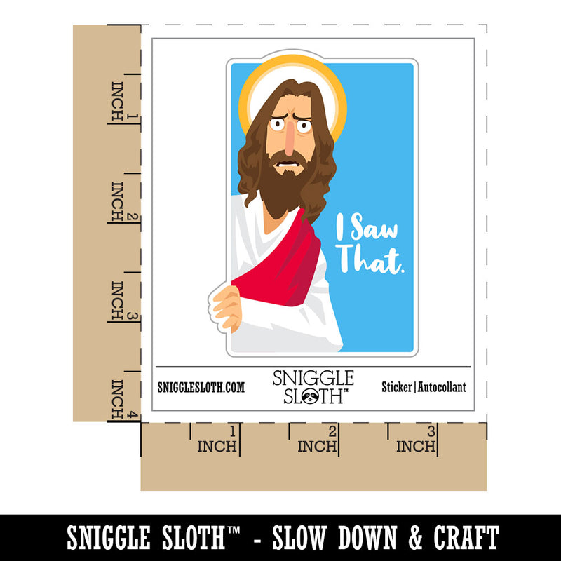 Water Bottle Sticker Set I Saw That Disappointed Jesus Funny Cute Waterproof Vinyl Stickers Pack Decal, Skateboard, Laptop, Car, Window, Bumper - 5 Pack