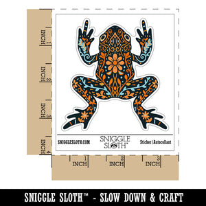 Water Bottle Sticker Set Floral Flower Frog Toad Fern Leaves Vines Cute Waterproof Vinyl Stickers Pack Decal, Skateboard, Laptop, Car, Window, Bumper - 5 Pack
