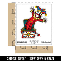 Water Bottle Sticker Set Jack-In-The-Box Circus Clown Toy Cute Waterproof Vinyl Stickers Pack Decal, Skateboard, Laptop, Car, Window, Bumper - 5 Pack