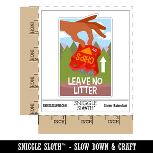 Water Bottle Sticker Set Leave No Litter Cleaning Parks Hiking Nature Cute Waterproof Vinyl Stickers Pack Decal, Skateboard, Laptop, Car, Window, Bumper - 5 Pack