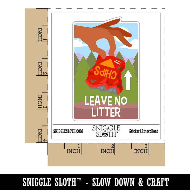 Water Bottle Sticker Set Leave No Litter Cleaning Parks Hiking Nature Cute Waterproof Vinyl Stickers Pack Decal, Skateboard, Laptop, Car, Window, Bumper - 5 Pack
