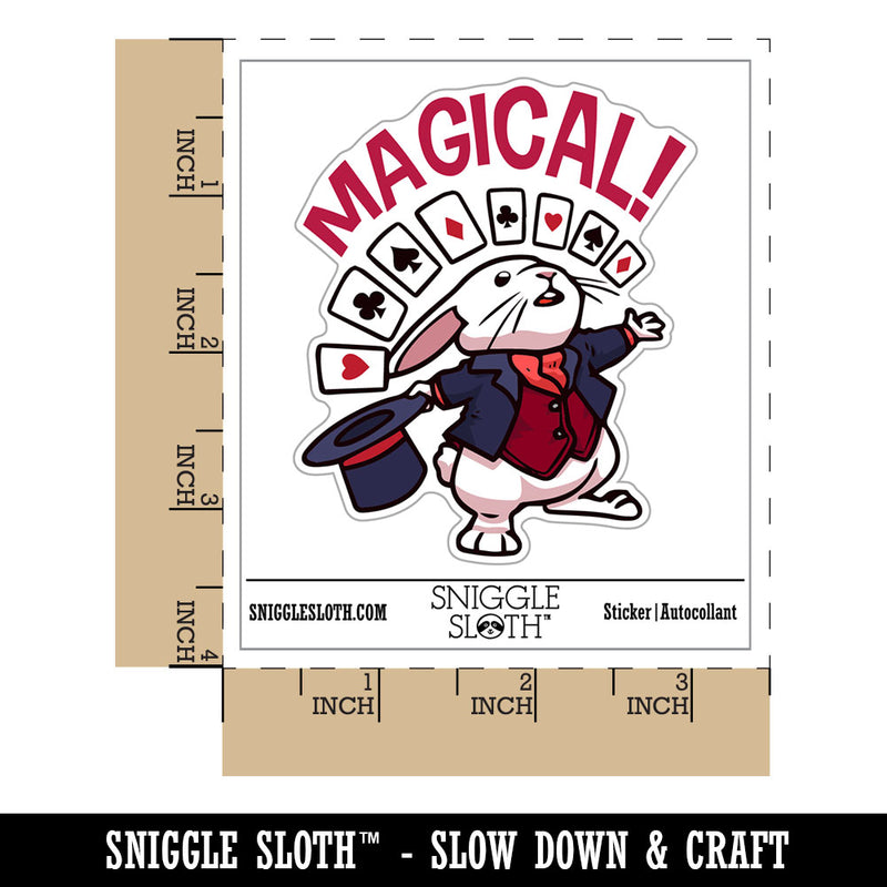 Water Bottle Sticker Set Magical Magician Bunny Rabbit Cards Cute Waterproof Vinyl Stickers Pack Decal, Skateboard, Laptop, Car, Window, Bumper - 5 Pack
