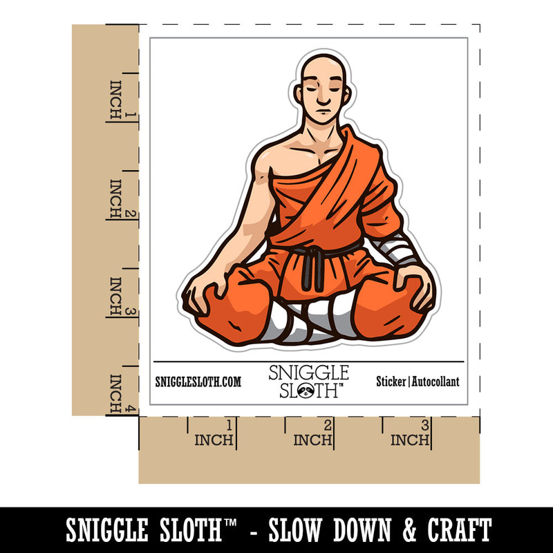 Water Bottle Sticker Set Meditating Shao Lin Monk Robes Man Cute Waterproof Vinyl Stickers Pack Decal, Skateboard, Laptop, Car, Window, Bumper - 5 Pack