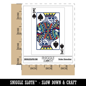 Water Bottle Sticker Set Playing Card King Of Spades Sunglasses Money Cute Waterproof Vinyl Stickers Pack Decal, Skateboard, Laptop, Car, Window, Bumper - 5 Pack