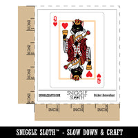 Water Bottle Sticker Set Queen of Hearts Cat Cute Playing Card Poker Cute Waterproof Vinyl Stickers Pack Decal, Skateboard, Laptop, Car, Window, Bumper - 5 Pack