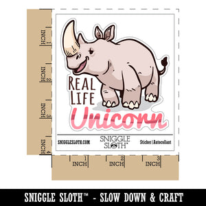 Water Bottle Sticker Set Rhino Rhinoceros Real life Unicorn Cute Waterproof Vinyl Stickers Pack Decal, Skateboard, Laptop, Car, Window, Bumper - 5 Pack