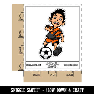 Water Bottle Sticker Set Soccer Boy Ball Sports Kid Cute Waterproof Vinyl Stickers Pack Decal, Skateboard, Laptop, Car, Window, Bumper - 5 Pack