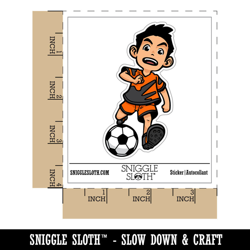 Water Bottle Sticker Set Soccer Boy Ball Sports Kid Cute Waterproof Vinyl Stickers Pack Decal, Skateboard, Laptop, Car, Window, Bumper - 5 Pack