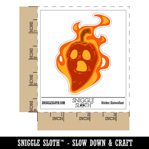 Water Bottle Sticker Set Spicy Ghost Pepper Fire Chili Cute Waterproof Vinyl Stickers Pack Decal, Skateboard, Laptop, Car, Window, Bumper - 5 Pack