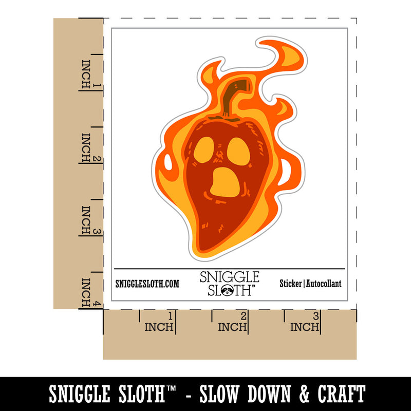 Water Bottle Sticker Set Spicy Ghost Pepper Fire Chili Cute Waterproof Vinyl Stickers Pack Decal, Skateboard, Laptop, Car, Window, Bumper - 5 Pack