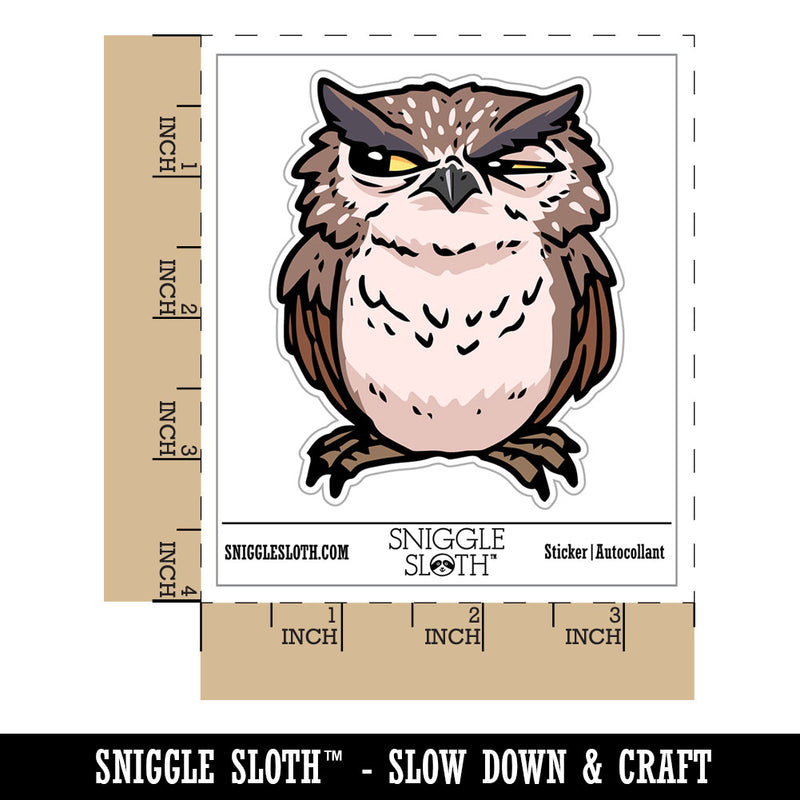 Water Bottle Sticker Set Suspicious Doubtful Owl Side Eye Bird Cute Waterproof Vinyl Stickers Pack Decal, Skateboard, Laptop, Car, Window, Bumper - 5 Pack
