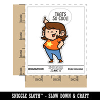 Water Bottle Sticker Set That's So Cool Compliment Cartoon Kid Pointing Cute Waterproof Vinyl Stickers Pack Decal, Skateboard, Laptop, Car, Window, Bumper - 5 Pack