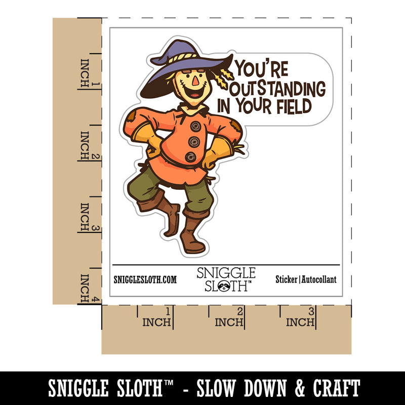 Water Bottle Sticker Set You're Outstanding In Your Field Scarecrow Cute Waterproof Vinyl Stickers Pack Decal, Skateboard, Laptop, Car, Window, Bumper - 5 Pack
