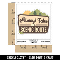 Always Take The Scenic Route Hiking Travel Forest Waterproof Vinyl Phone Tablet Laptop Water Bottle Car Window Bumper Decal Sticker Set - 5 Pack