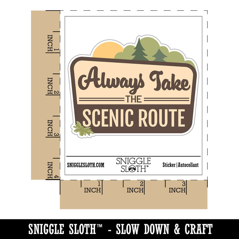Always Take The Scenic Route Hiking Travel Forest Waterproof Vinyl Phone Tablet Laptop Water Bottle Car Window Bumper Decal Sticker Set - 5 Pack