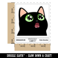 Amazed Cat with Sparkly Star Eyes Waterproof Vinyl Phone Tablet Laptop Water Bottle Car Window Bumper Decal Sticker Set - 5 Pack