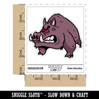 Angry Raging Boar Pig Tusks Waterproof Vinyl Phone Tablet Laptop Water Bottle Car Window Bumper Decal Sticker Set - 5 Pack