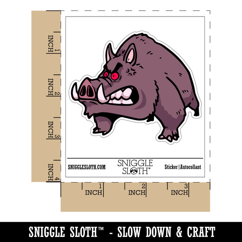 Angry Raging Boar Pig Tusks Waterproof Vinyl Phone Tablet Laptop Water Bottle Car Window Bumper Decal Sticker Set - 5 Pack