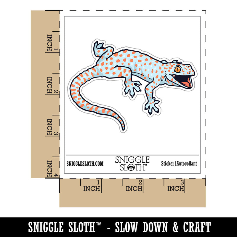 Angry Tokay Gecko Realistic Lizard Waterproof Vinyl Phone Tablet Laptop Water Bottle Car Window Bumper Decal Sticker Set - 5 Pack