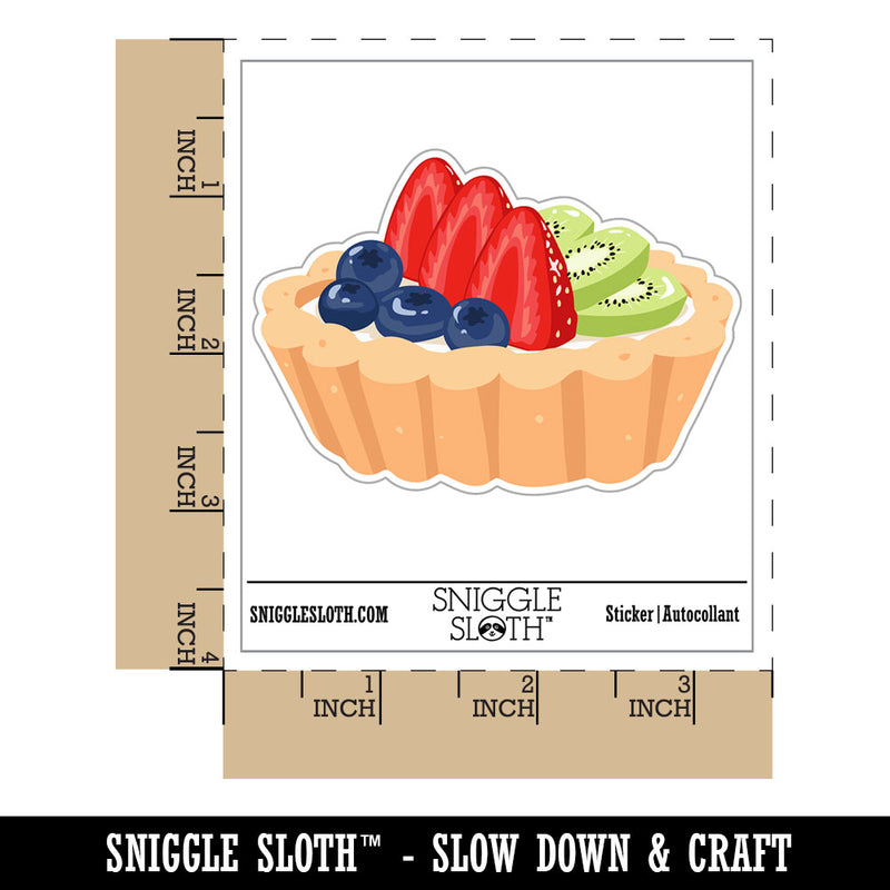 Berry Fruit Tart Dessert Strawberry Blueberry Kiwi Waterproof Vinyl Phone Tablet Laptop Water Bottle Car Window Bumper Decal Sticker Set - 5 Pack