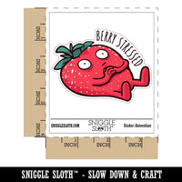 Berry Stressed Strawberry Sweating Funny Waterproof Vinyl Phone Tablet Laptop Water Bottle Car Window Bumper Decal Sticker Set - 5 Pack