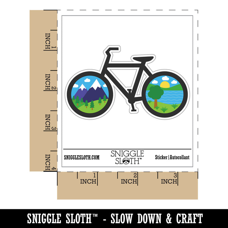 Bike Mountains Hills River Biking Cycle Waterproof Vinyl Phone Tablet Laptop Water Bottle Car Window Bumper Decal Sticker Set - 5 Pack
