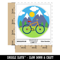 Bike Mountains Scene Bicycle Waterproof Vinyl Phone Tablet Laptop Water Bottle Car Window Bumper Decal Sticker Set - 5 Pack