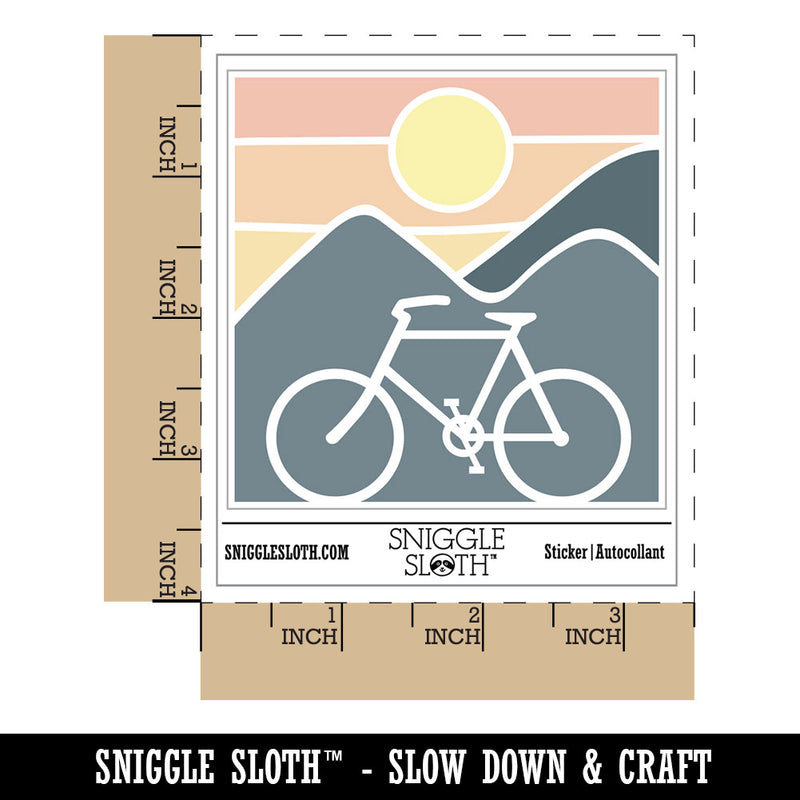 Bike Mountains Sunset Mountain Biking Cycle Waterproof Vinyl Phone Tablet Laptop Water Bottle Car Window Bumper Decal Sticker Set - 5 Pack