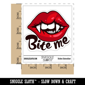 Bite Me Vampire Teeth Lips Fangs Waterproof Vinyl Phone Tablet Laptop Water Bottle Car Window Bumper Decal Sticker Set - 5 Pack